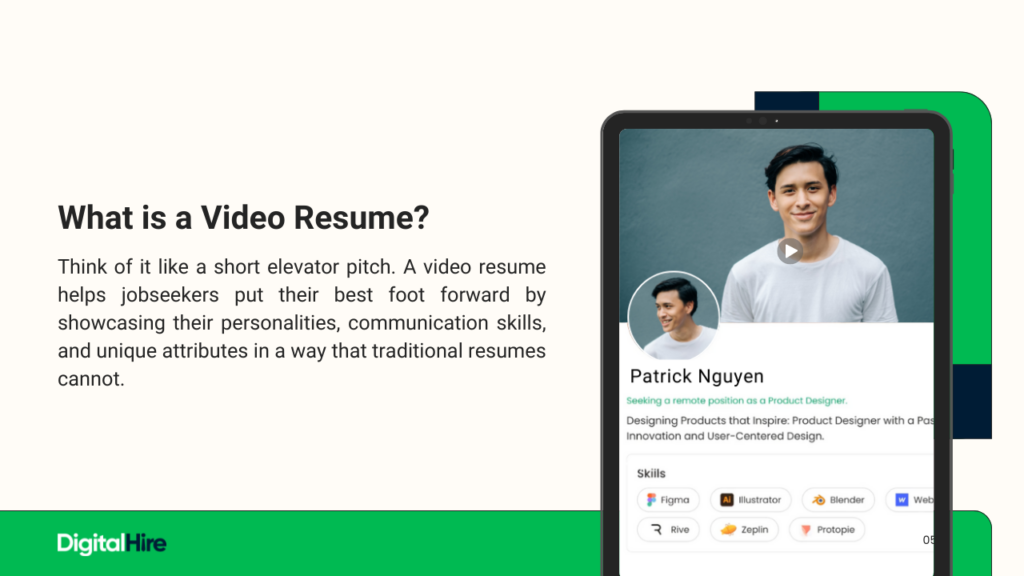 Image with details about what is a video resume 